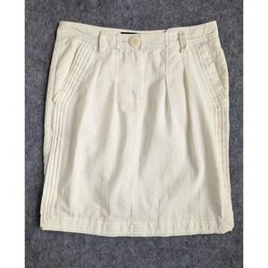 Mango Suit Skirt Sz 6 EUR 38  Mini Lined Off White Pockets Cotton Blend